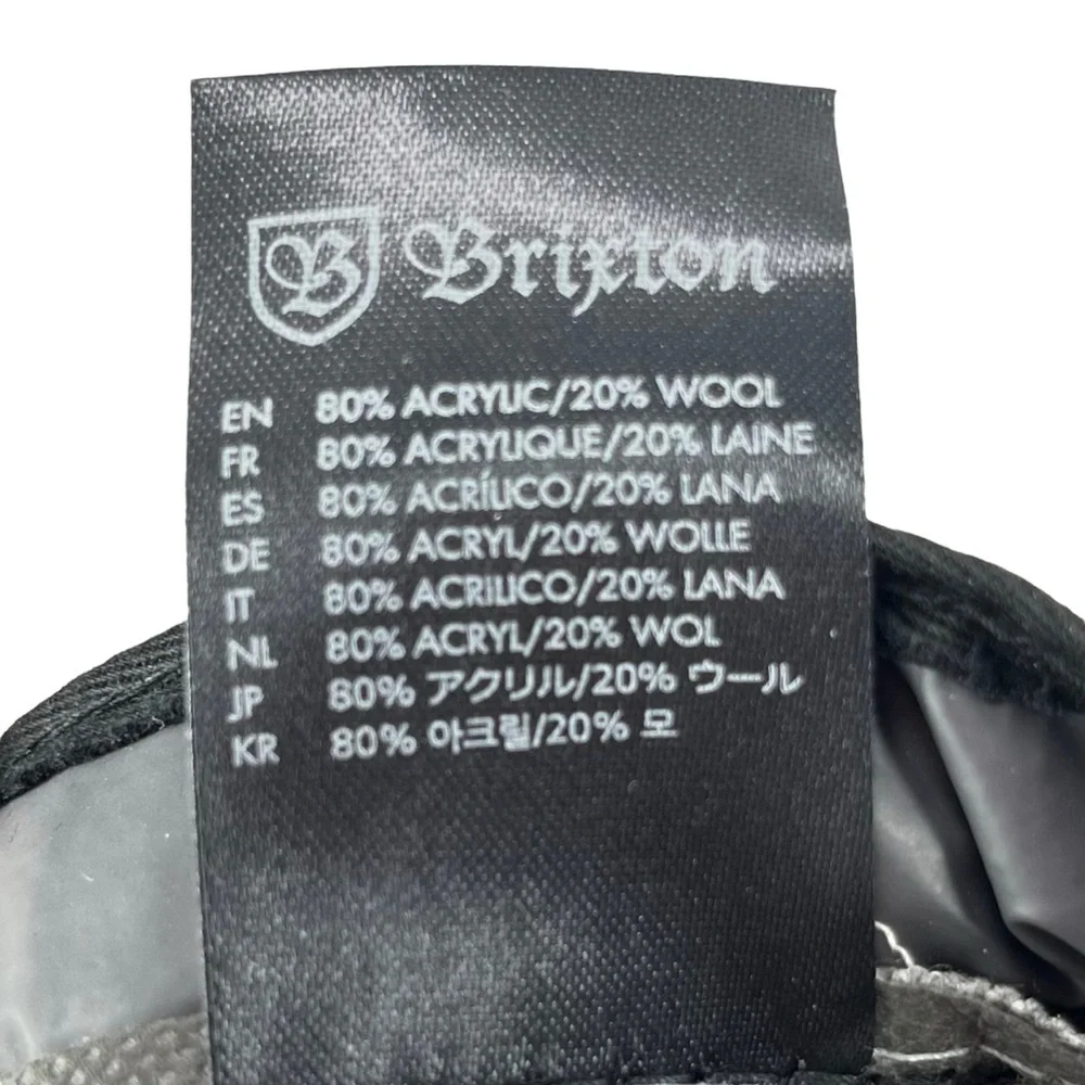 Brixton Gray & Black Circle Patch Logo Flat Bill Snapback‎ Cap Hat